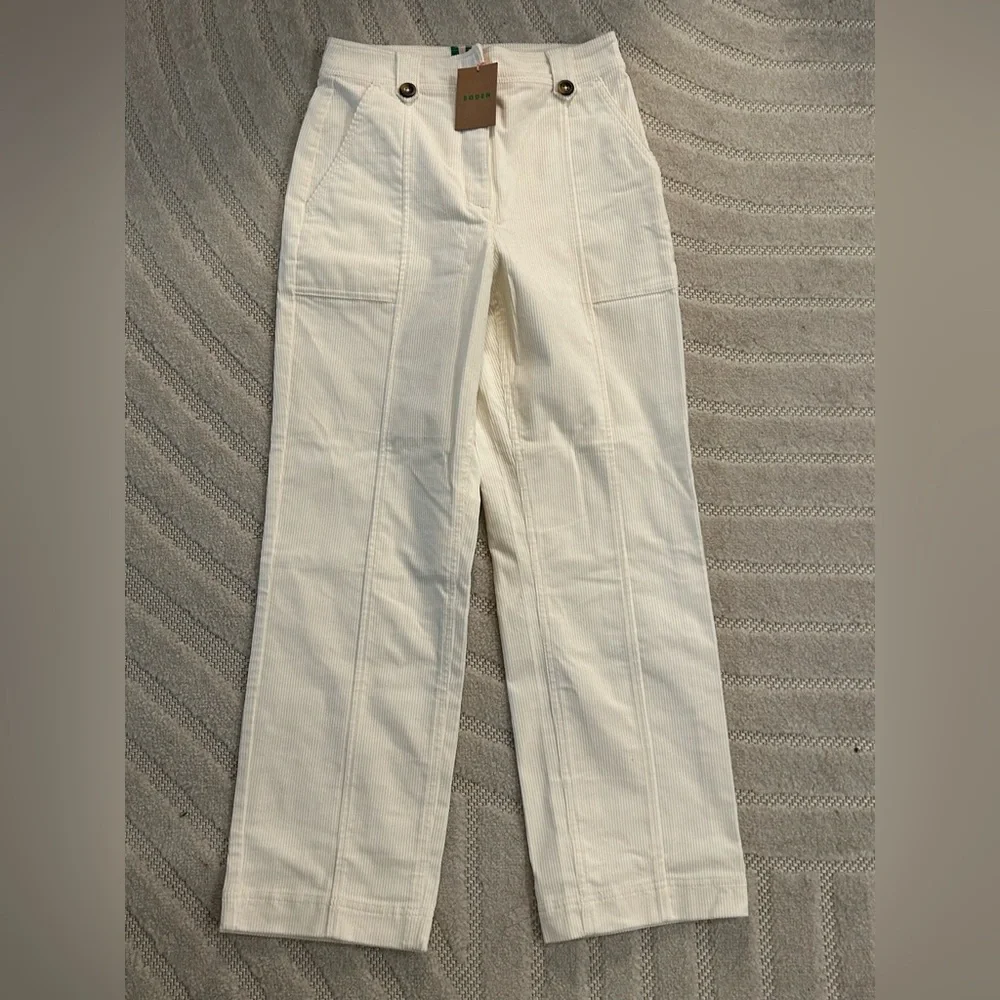 NWT Boden Pimlico Cord Pants in Ivory - Size 2 - Picture 2 of 11